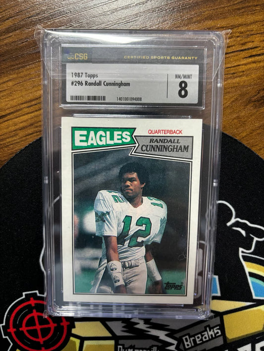 1987 Topps Randall Cunnigham #296 RC Graded 8!