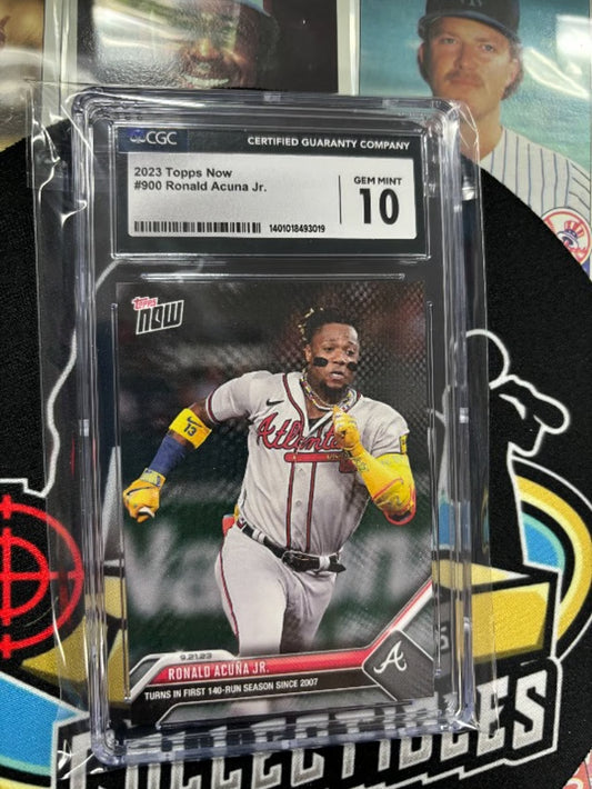 2023 Topps Now Ronald Acuna Jr. #900 140 Run Season Graded GEM MINT 10!