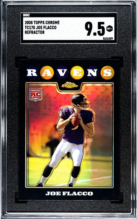 2008 Topps Chrome Refractor Joe Flacco #TC170 RC GRADED SGC 9.5!