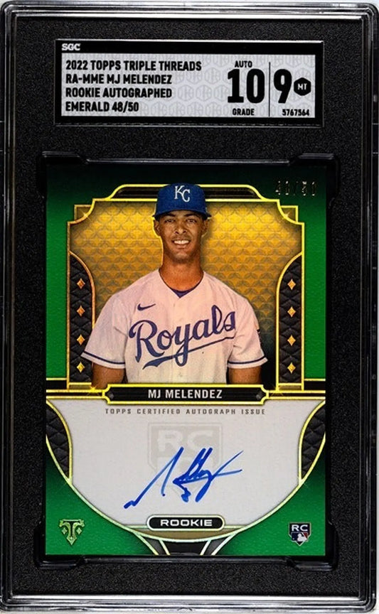 2022 Topps Triple Threads MJ Melendez Autograph 48/50 RC Emerald Graded 10/9!