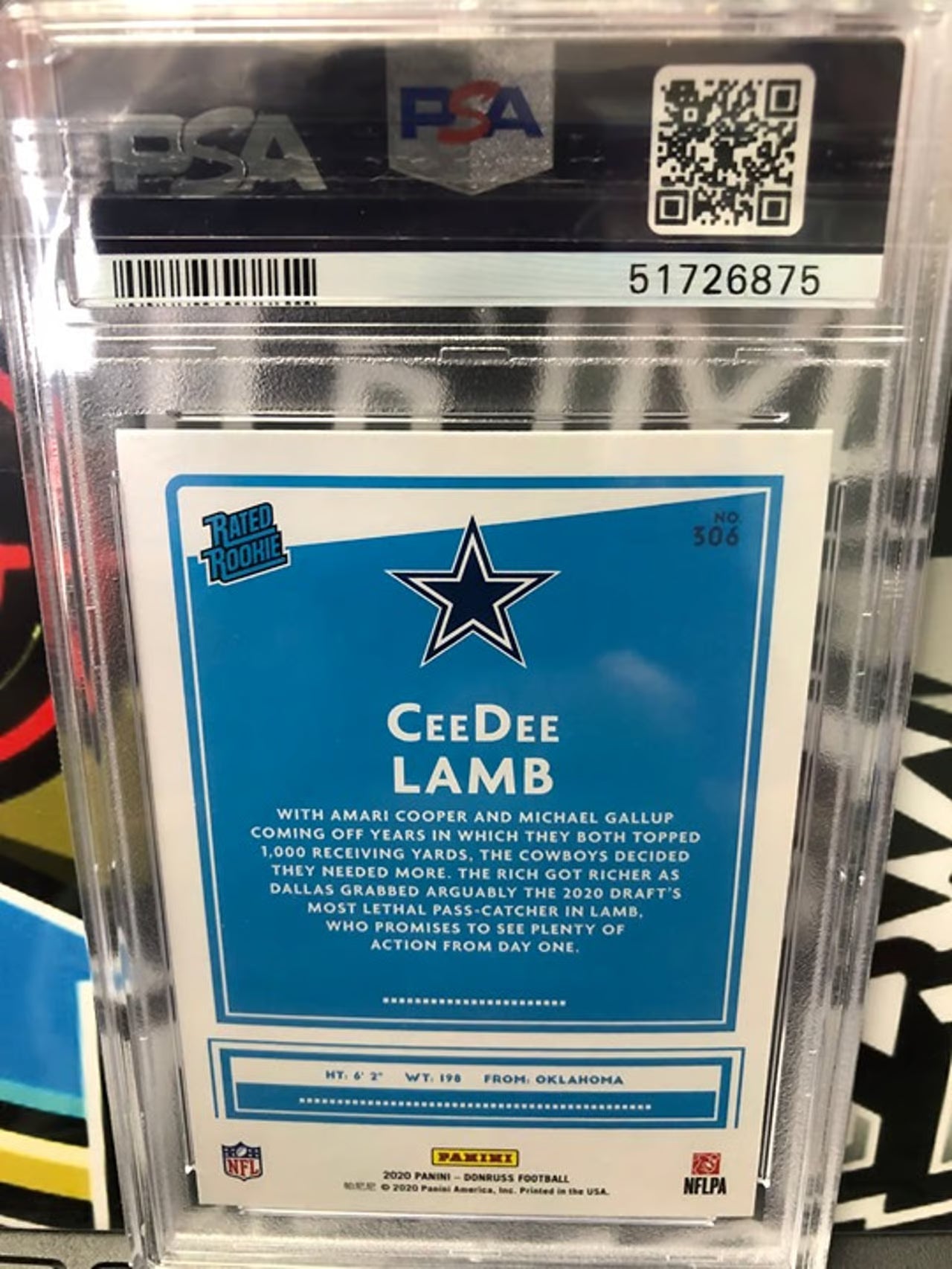 2020 Panini Donruss #306 CeeDee Lamb Rated Rookie Graded PSA 9!