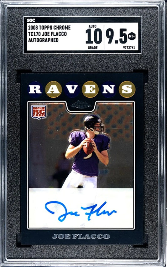 2008 Topps Chrome Joe Flacco #TC170 RC Auto GRADED 10/9.5!