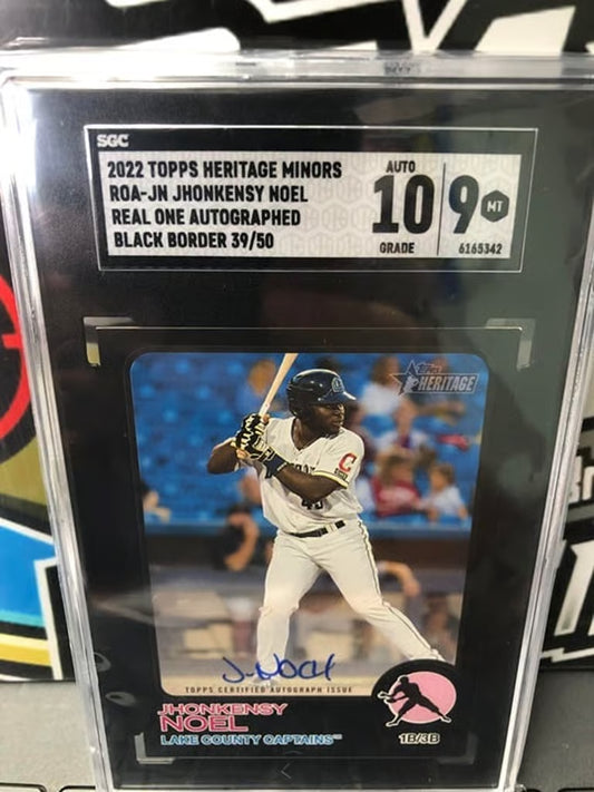 2022 Topps Heritage Minors Jhonkensy Noel Auto Limited 39/50 Graded 10/9!