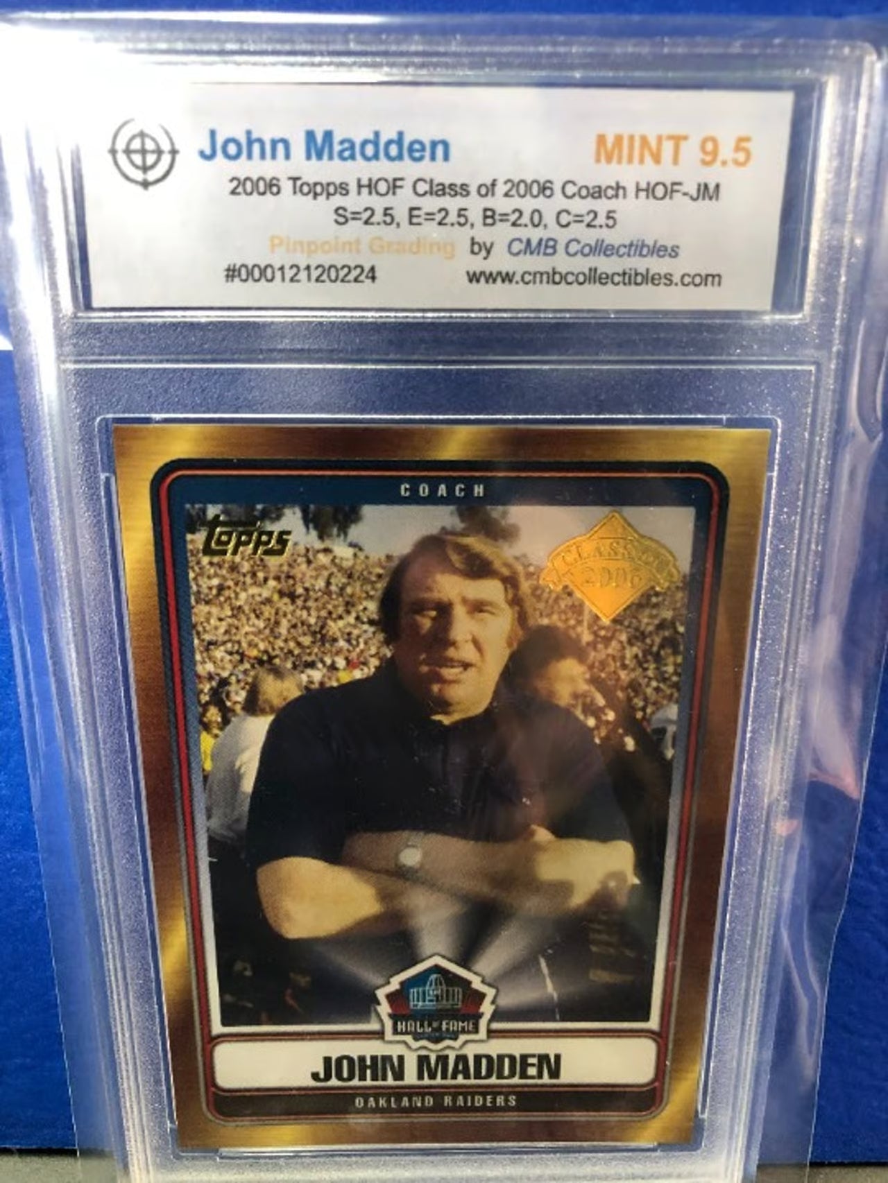 2006 Topps HOF set of 6 w John Madden HOF Class of 2006 Coach HOF-JM Graded 9.5!