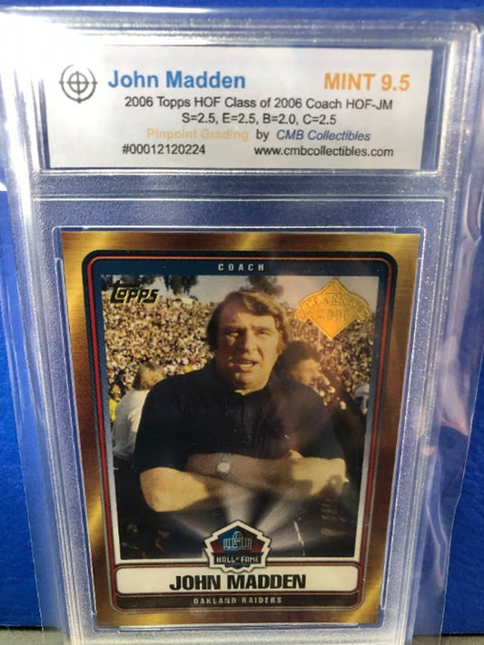 2006 Topps HOF set of 6 w John Madden HOF Class of 2006 Coach HOF-JM Graded 9.5!