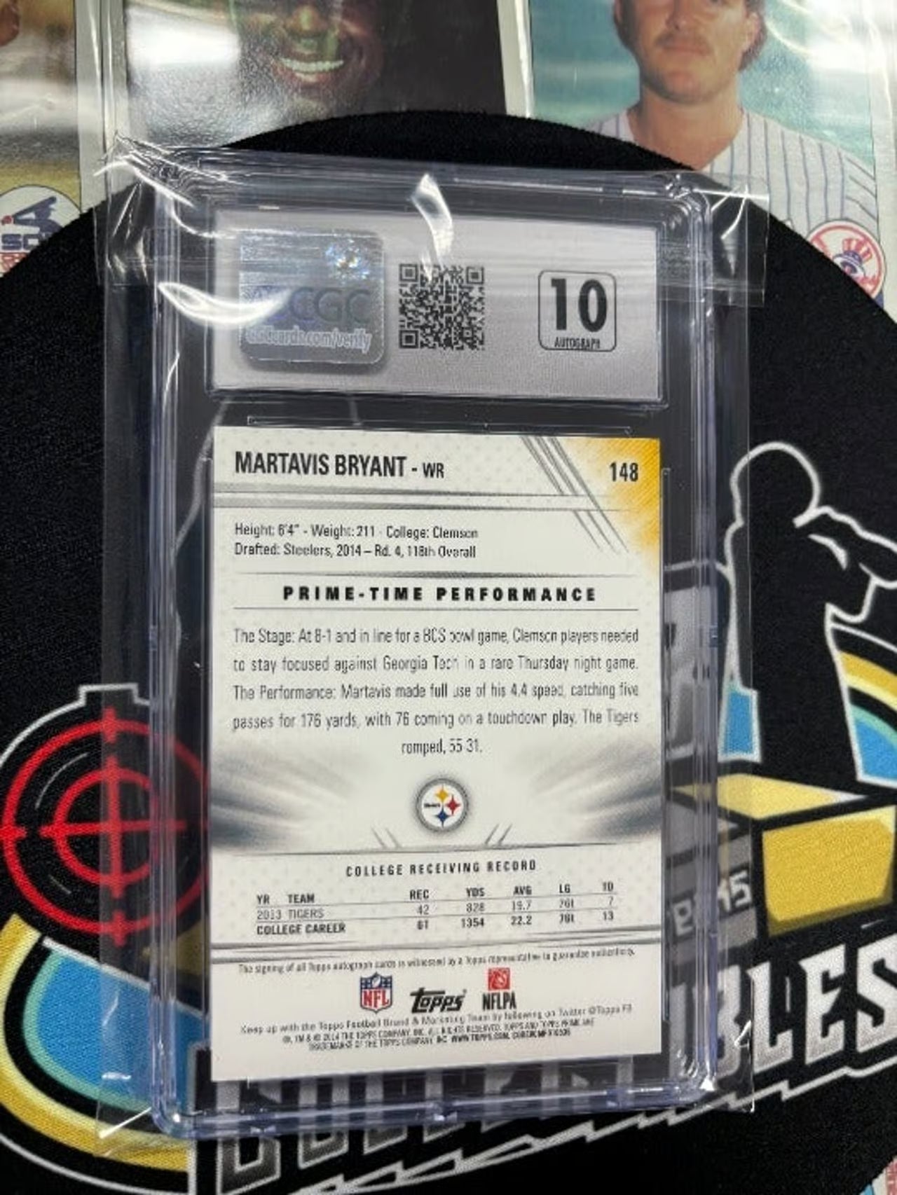 2014 Topps Prime Martavis Bryant RC #148 Autographs Graded 10/9!