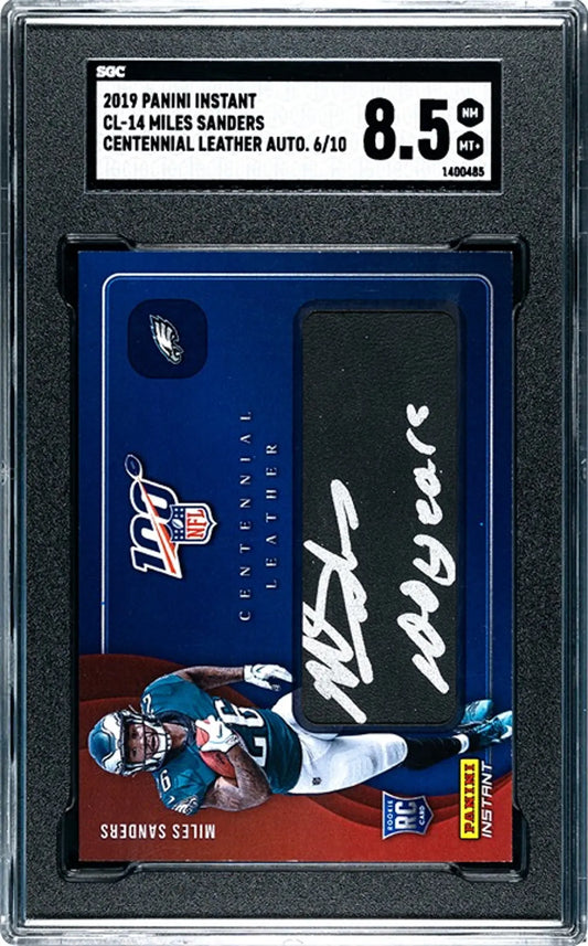 2019 Panini Instant Miles Sanders RC #CL-14 Cent. Leather Auto 6/10!
