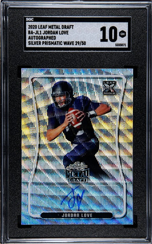 2020 Leaf Metal Draft Jordan Love Auto 29/50 RC! Graded 10!