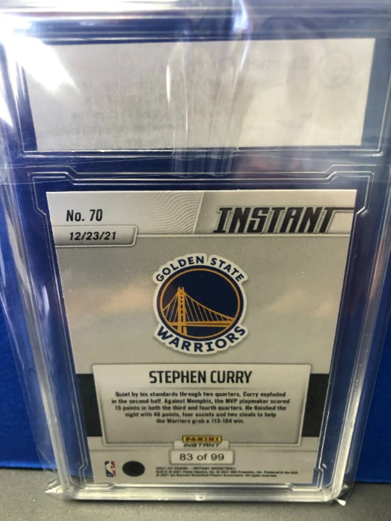 2021-22 Panini Instant Stephen Curry #70 Curry Drops 46 12/23/21 Graded 9. 83/99
