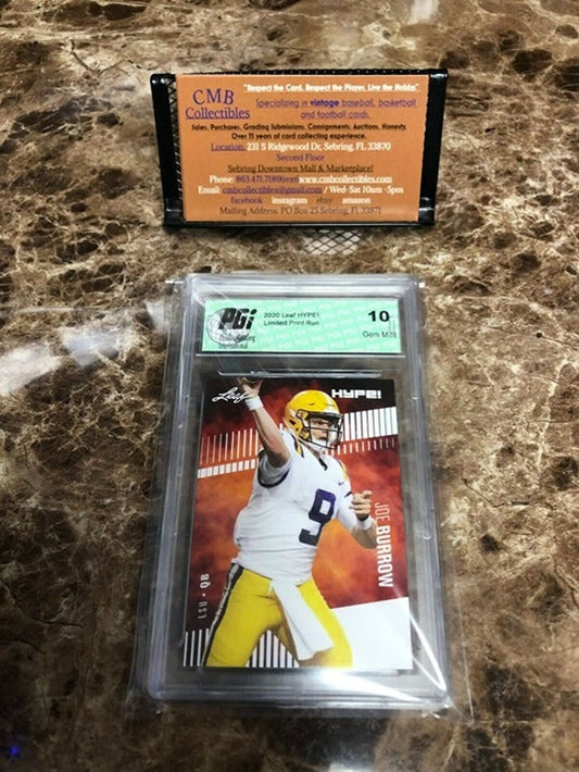 2020 Leaf Hype Joe Burrow Limited Print Run RC PGi 10!