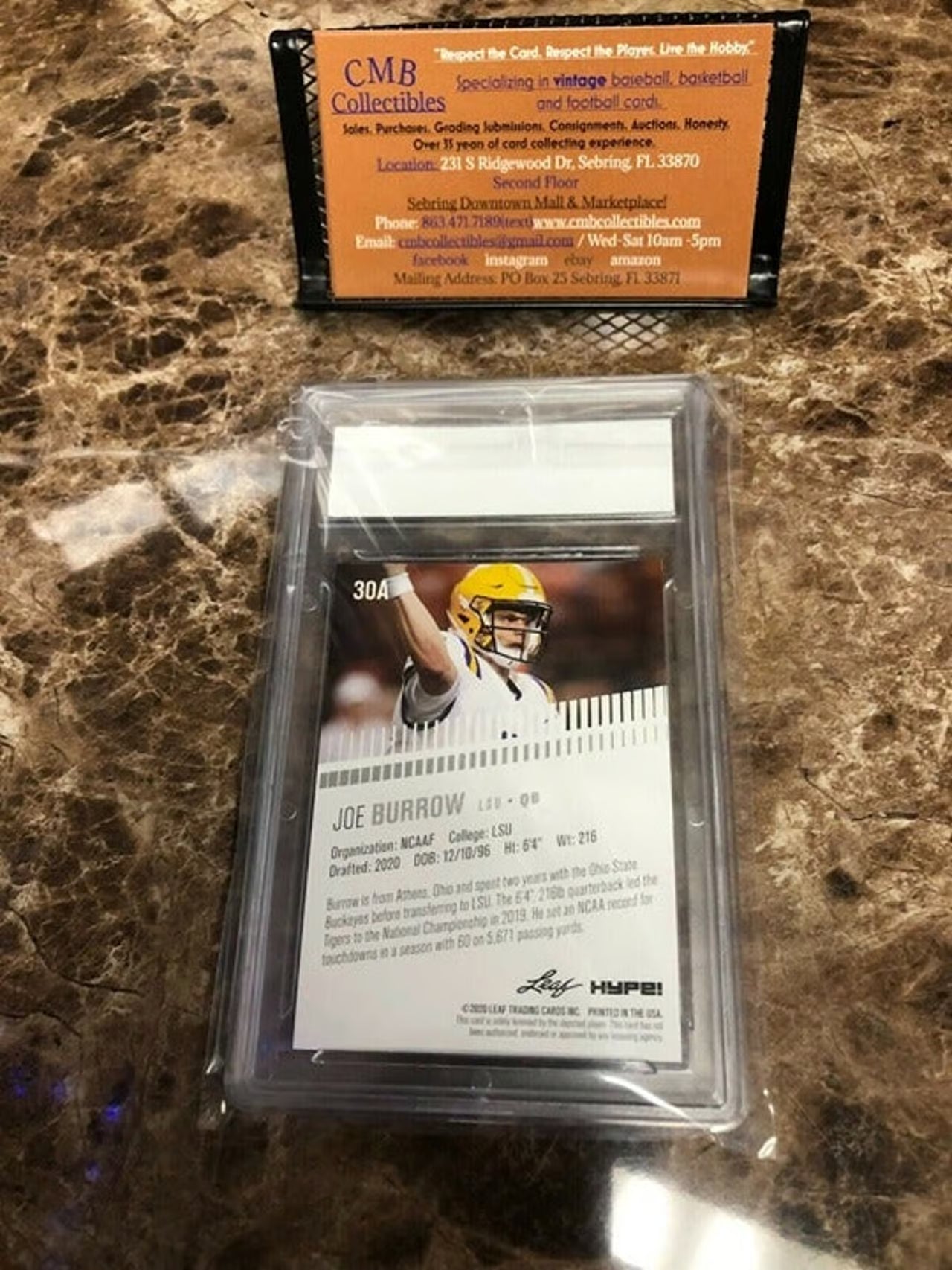 2020 Leaf Hype Joe Burrow Limited Print Run RC PGi 10!
