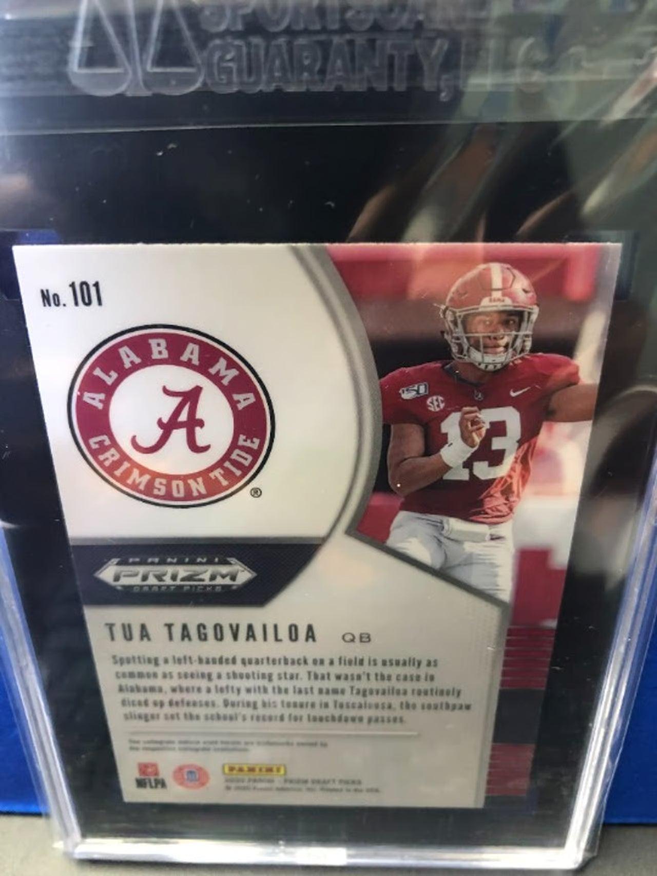 Tua Tagovailoa 2020 Panini Prizm Draft Picks #101 RC SGC Graded 8.5!