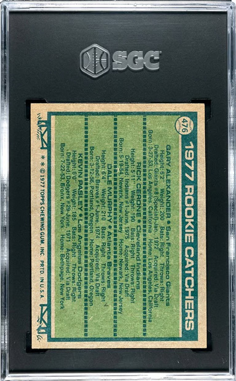 1977 Topps Dale Murphy #476 RC Graded SGC 2.5!