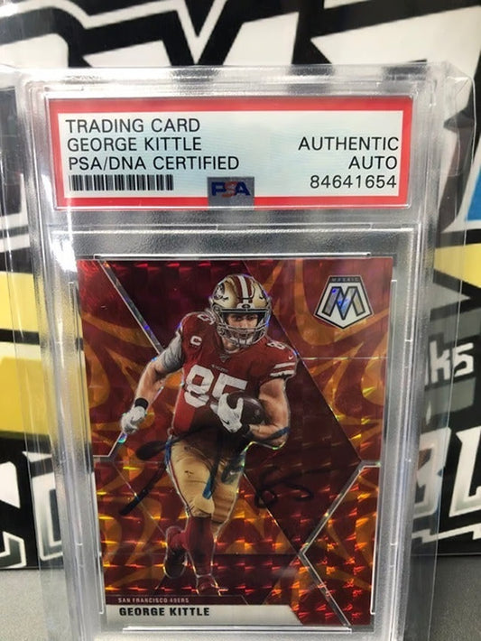 2020 Panini Mosaic #175 George Kittle PSA Certified Autograph.