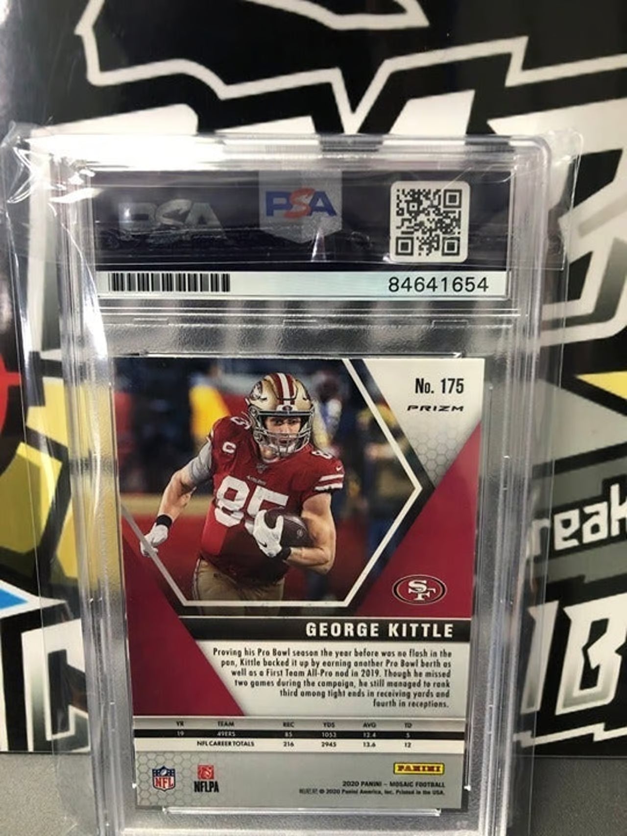 2020 Panini Mosaic #175 George Kittle PSA Certified Autograph.