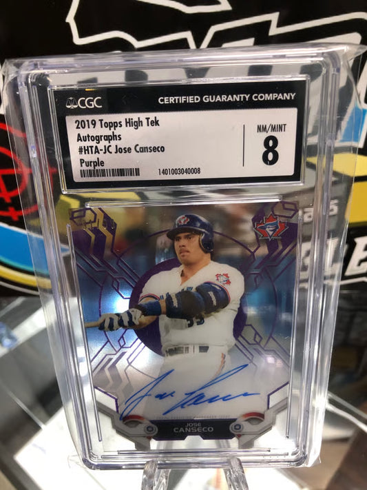 2019 Topps High Tek Autographs Jose Canseco Limited Graded 10/8!