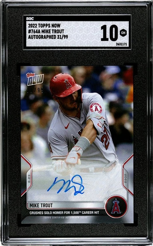 2022 Topps Now Mike Trout #764A Limited Auto 31/99! SGC 10!