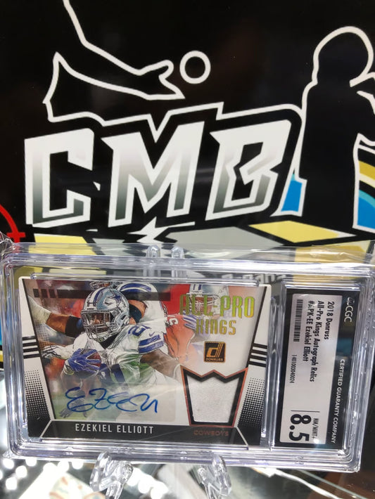 2018 Donruss All Pro Kings Ezekiel Elliott Auto Relic Lim Graded 10/8.5!