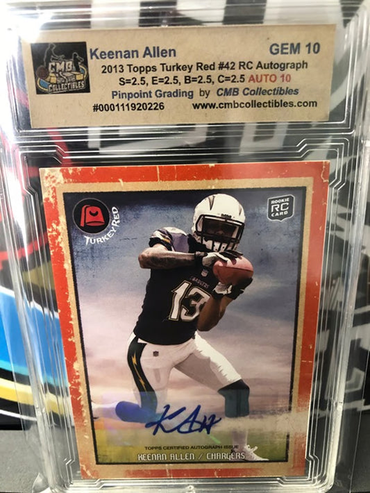 2013 Topps Turkey Red Keenan Allen RC #42 Autograph Graded GEM 10 AUTO 10!