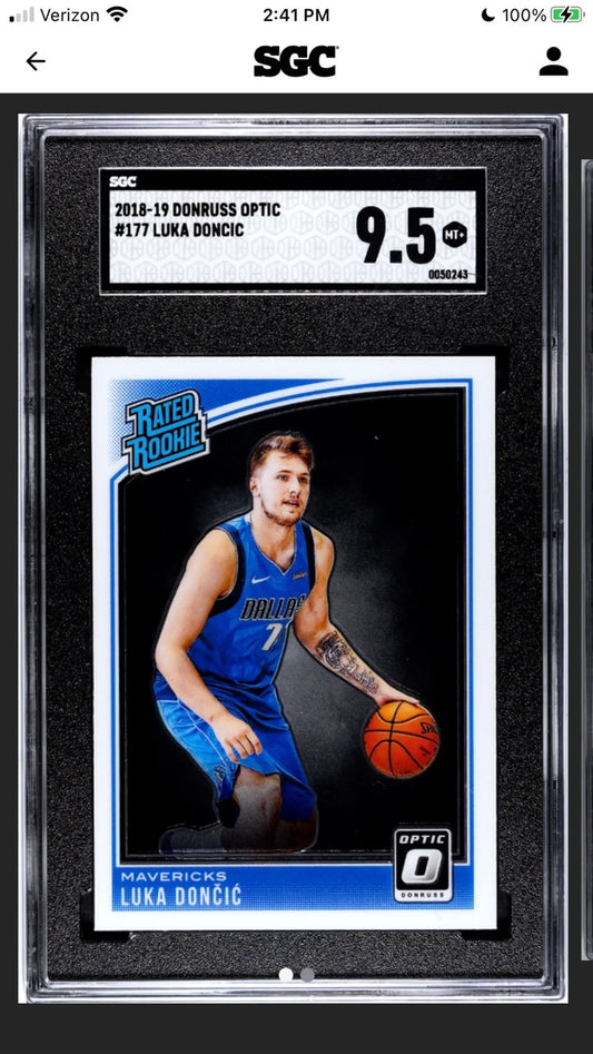 2018-19 Donruss Optic Luka Doncic Rated Rookie #177 SGC 9.5!