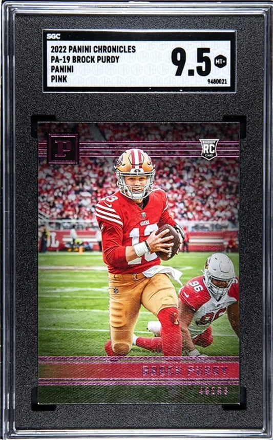 2022 Panini Chronicles Brock Purdy Panini Pink RC #PA-19 SGC 9.5.