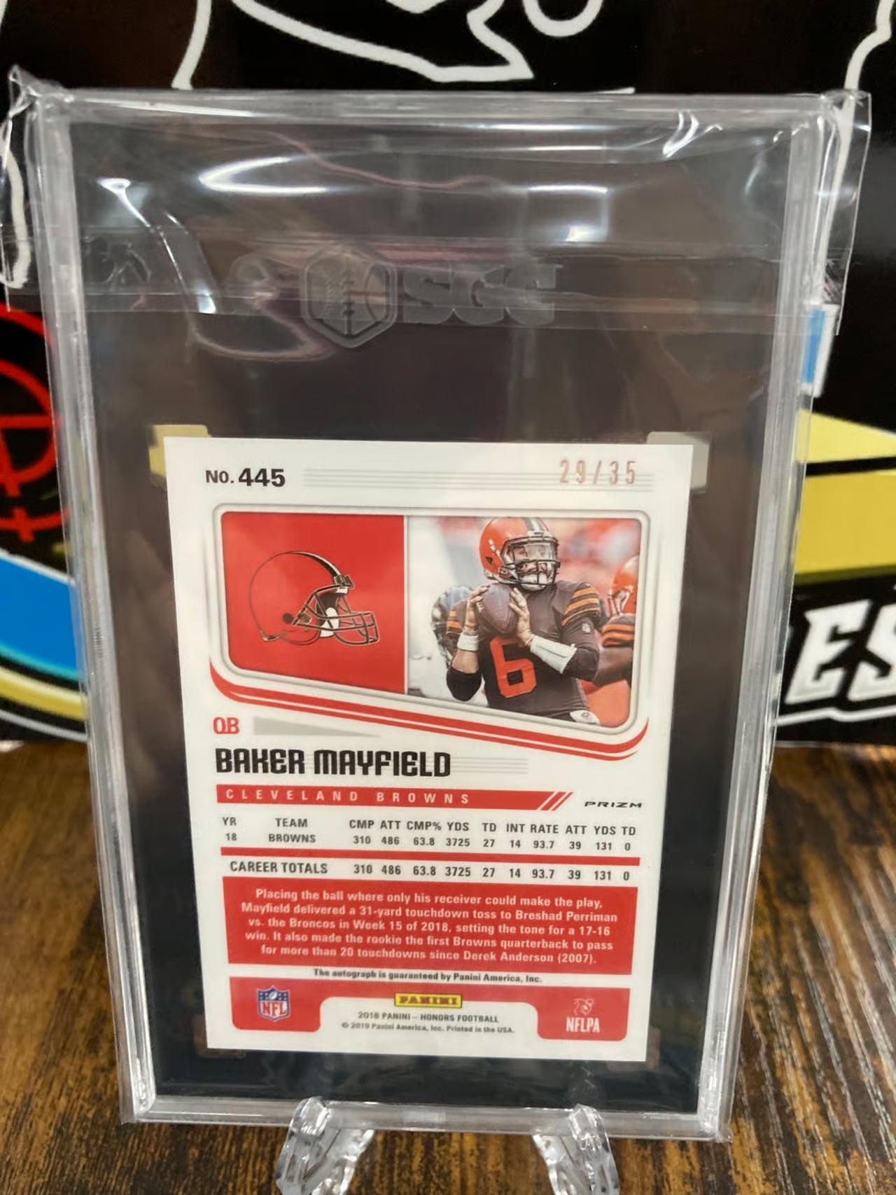 2018 Panini Honors Baker Mayfield Auto Score #445 RC 29/35 SGC PERFECT! 10/10!