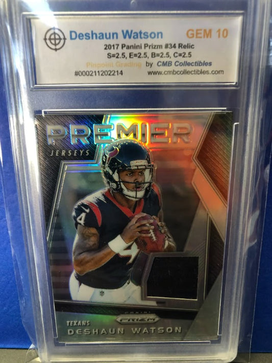 2017 Panini Prizm Deshaun Watson Relic #34 Graded 10!