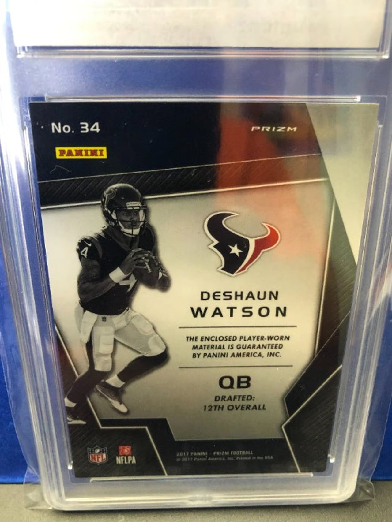 2017 Panini Prizm Deshaun Watson Relic #34 Graded 10!