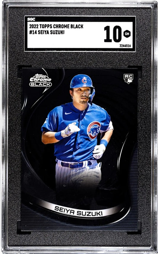 2022 Topps Chrome Black Seiya Suzuki #14 RC Graded GEM 10!