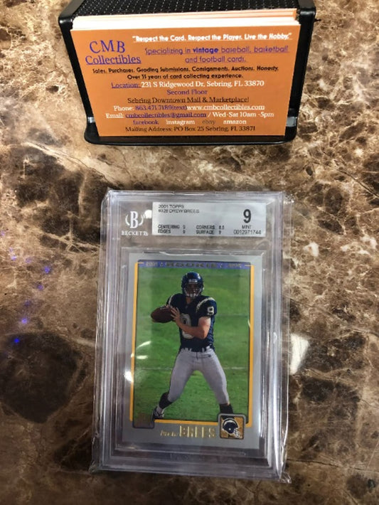 2001 Topps Drew Brees RC #328 Beckett Graded 9!
