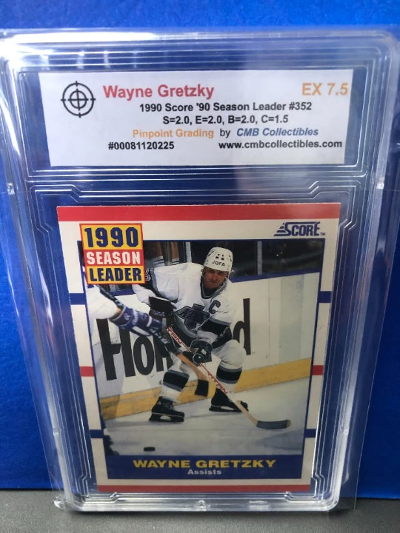 1990 Score Wayne Gretzky '90 Season Leader #352 Graded 7.5!
