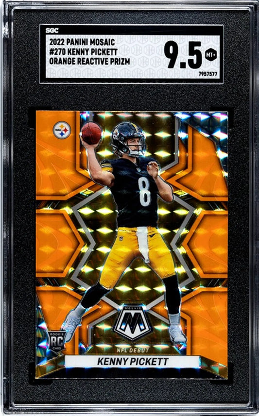 2022 Panini Mosaic Kenny Pickett Orange Prizm #270 RC! SGC MINT 9.5!