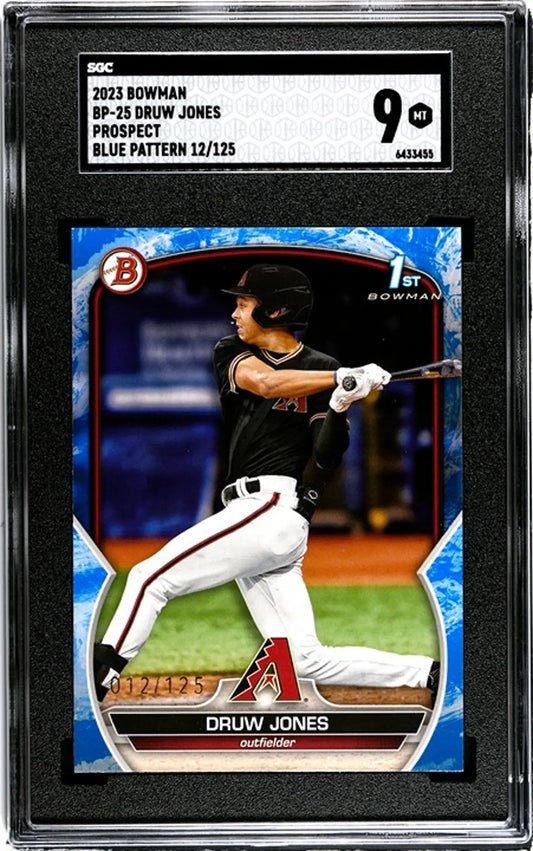 2023 Bowman Druw Jones Blue Pattern 1st Bowman SGC 9 12/125!