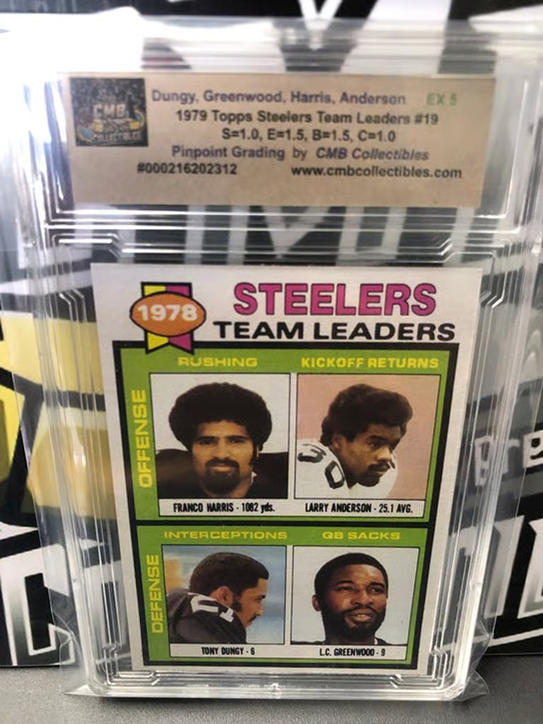 1979 Topps Steelers Team Leaders Dungy, Greenwood, Harris & Anderson.