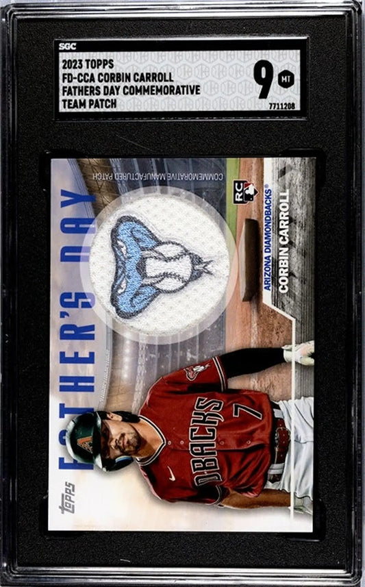2023 Topps Father's Day Patch Corbin Carroll RC #FD-CCA SGC 9!