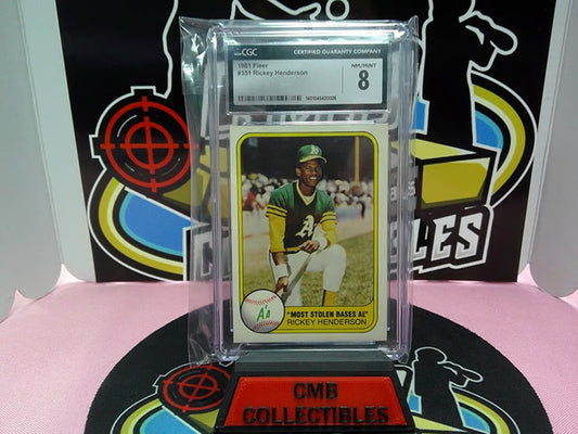 1981 Fleer #351 Rickey Henderson CGC 8.