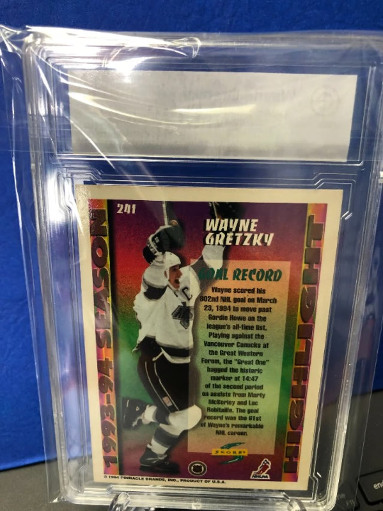 1994 Score Wayne Gretzky #241 NHL Goal Scoring Records Graded 8.5!