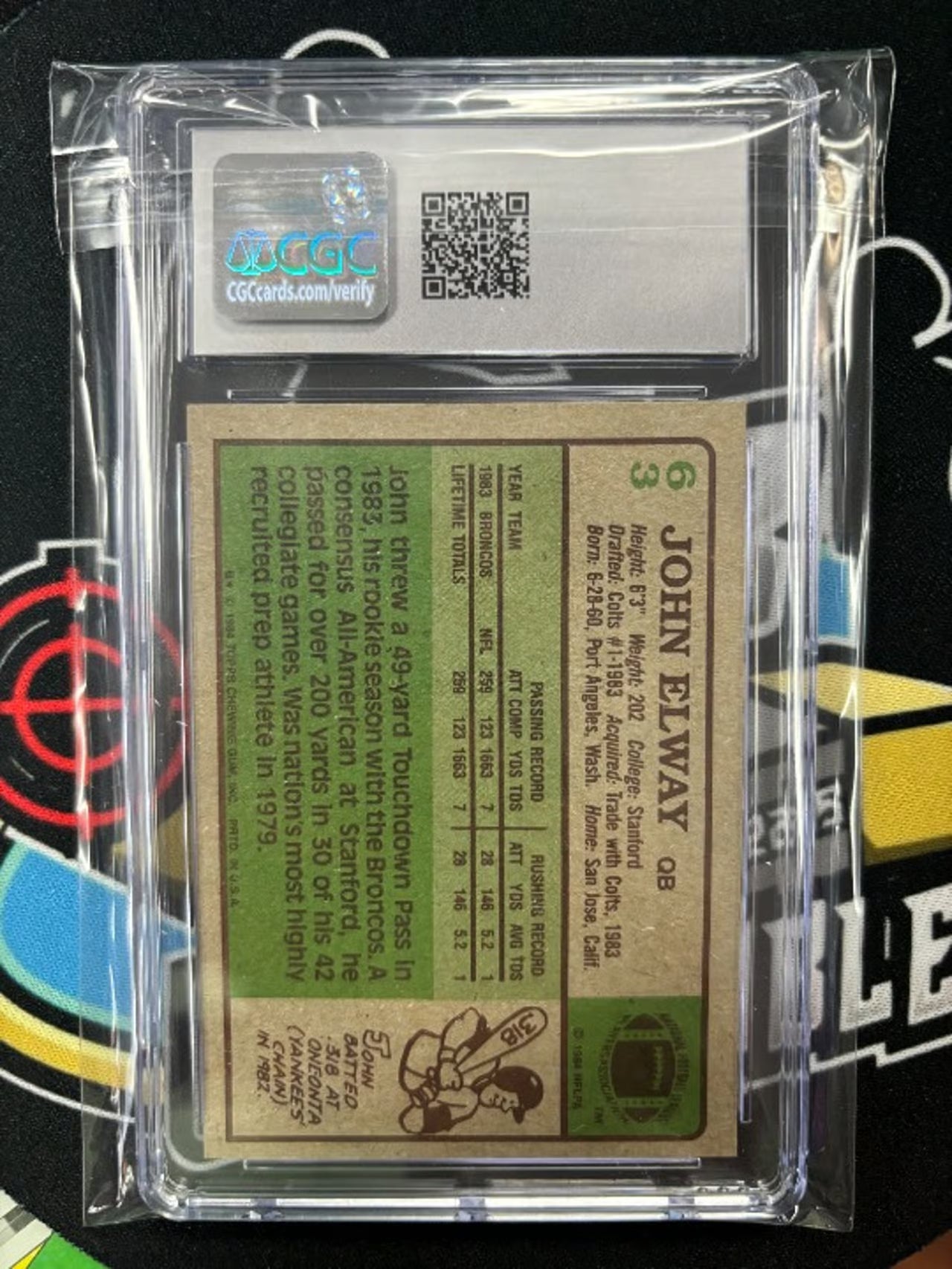 1984 Topps John Elway RC #63 CGC Graded 8!