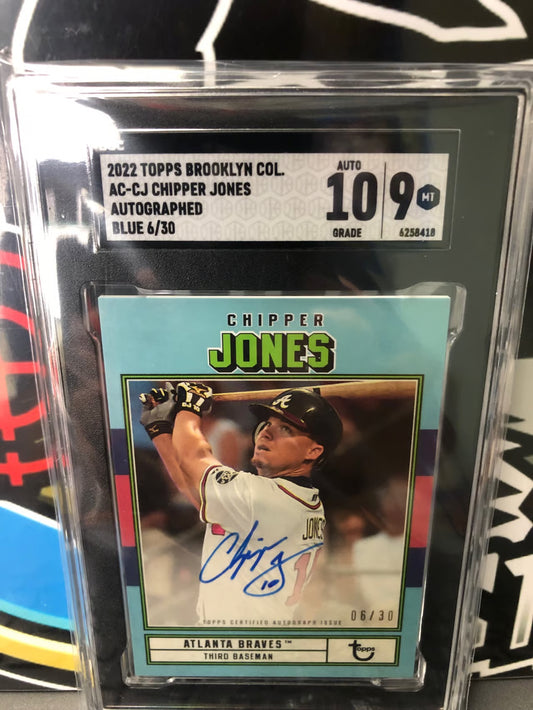2022 Topps Brooklyn Collection Chipper Jones Limited 6/30 Auto SGC 10/9!