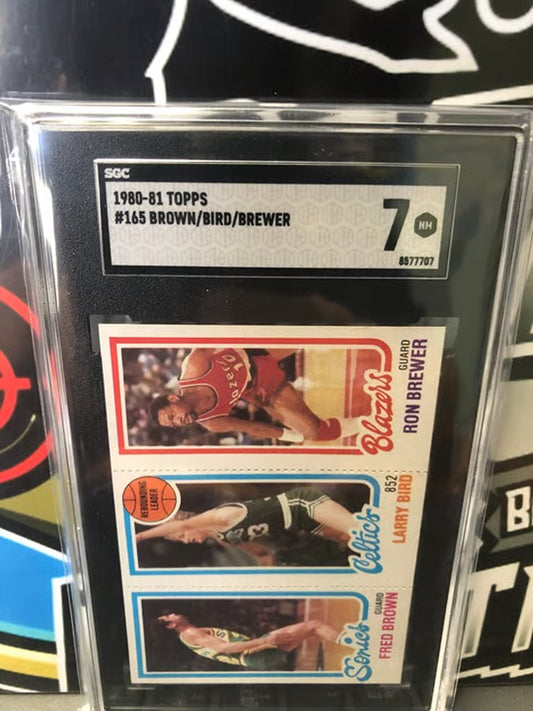1980-81 Topps Bird, Brown & Brewer RC #165 SGC 7.