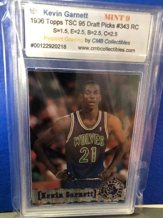 1996 Topps TSC 95 Draft Picks Kevin Garnett RC #343 Graded 9!