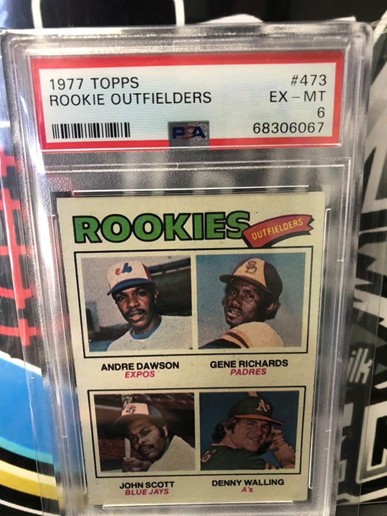 1977 Topps Rookie Outfielders Andre Dawson, Richards, Scott & Walling #473 PSA 6