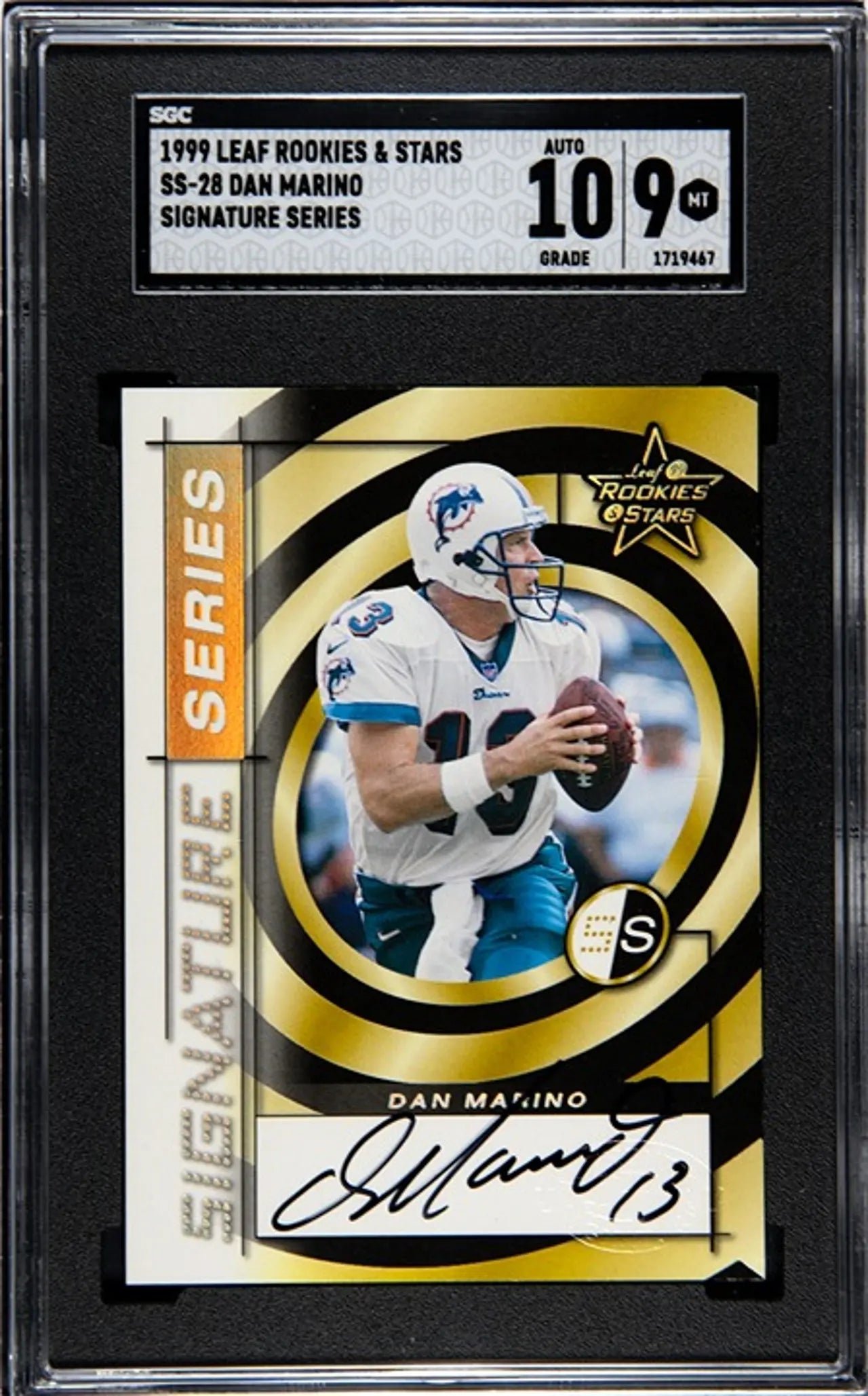 1999 Leaf Rookie & Stars Dan Marino Sign Series Graded 10/9!