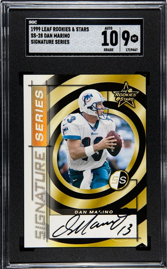 1999 Leaf Rookie & Stars Dan Marino Sign Series Graded 10/9!