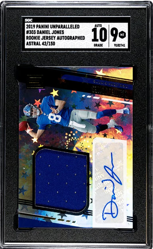 2019 Panini Unparalleled Daniel Jones RC Jersey AUTO 42/150 SCG 10/9!