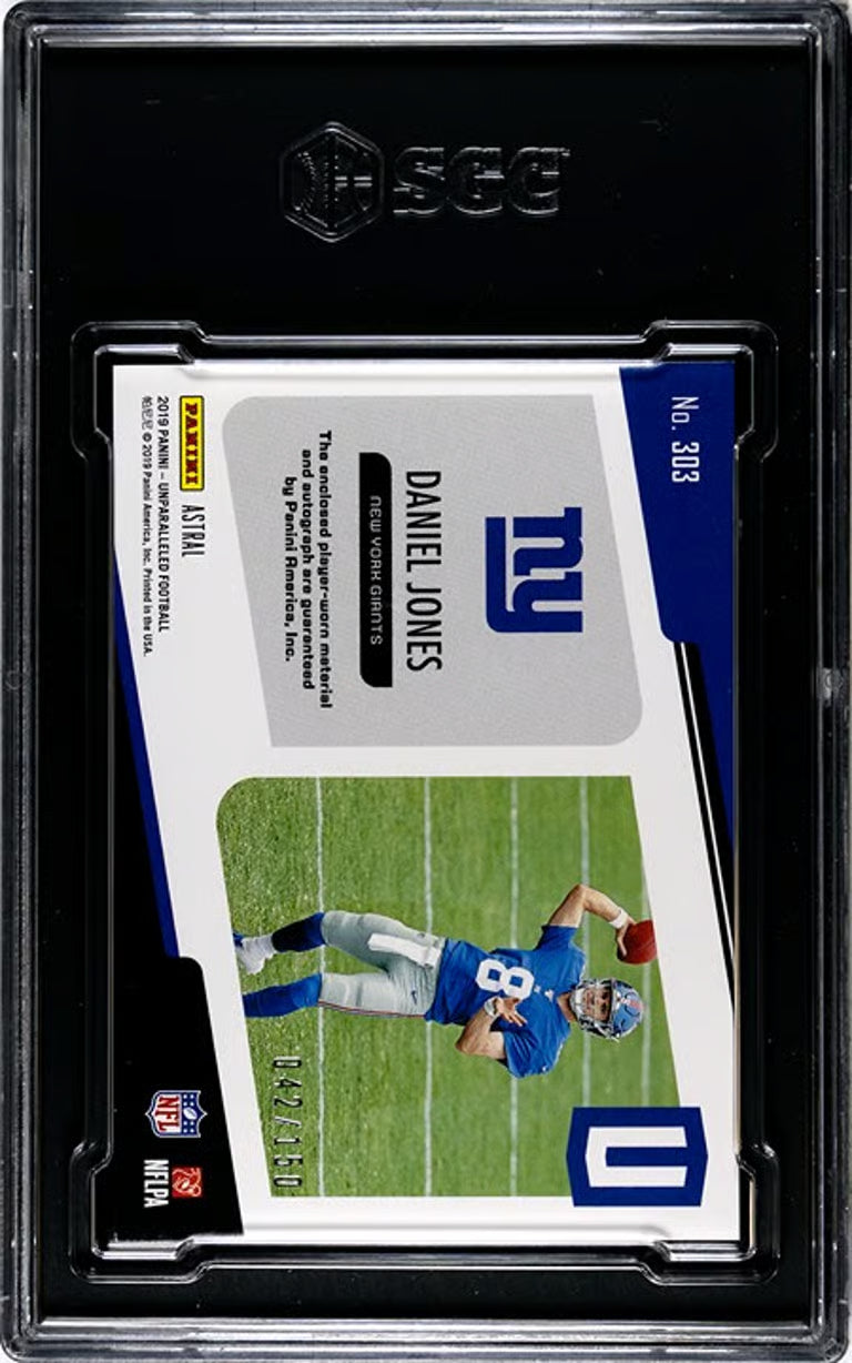 2019 Panini Unparalleled Daniel Jones RC Jersey AUTO 42/150 SCG 10/9!