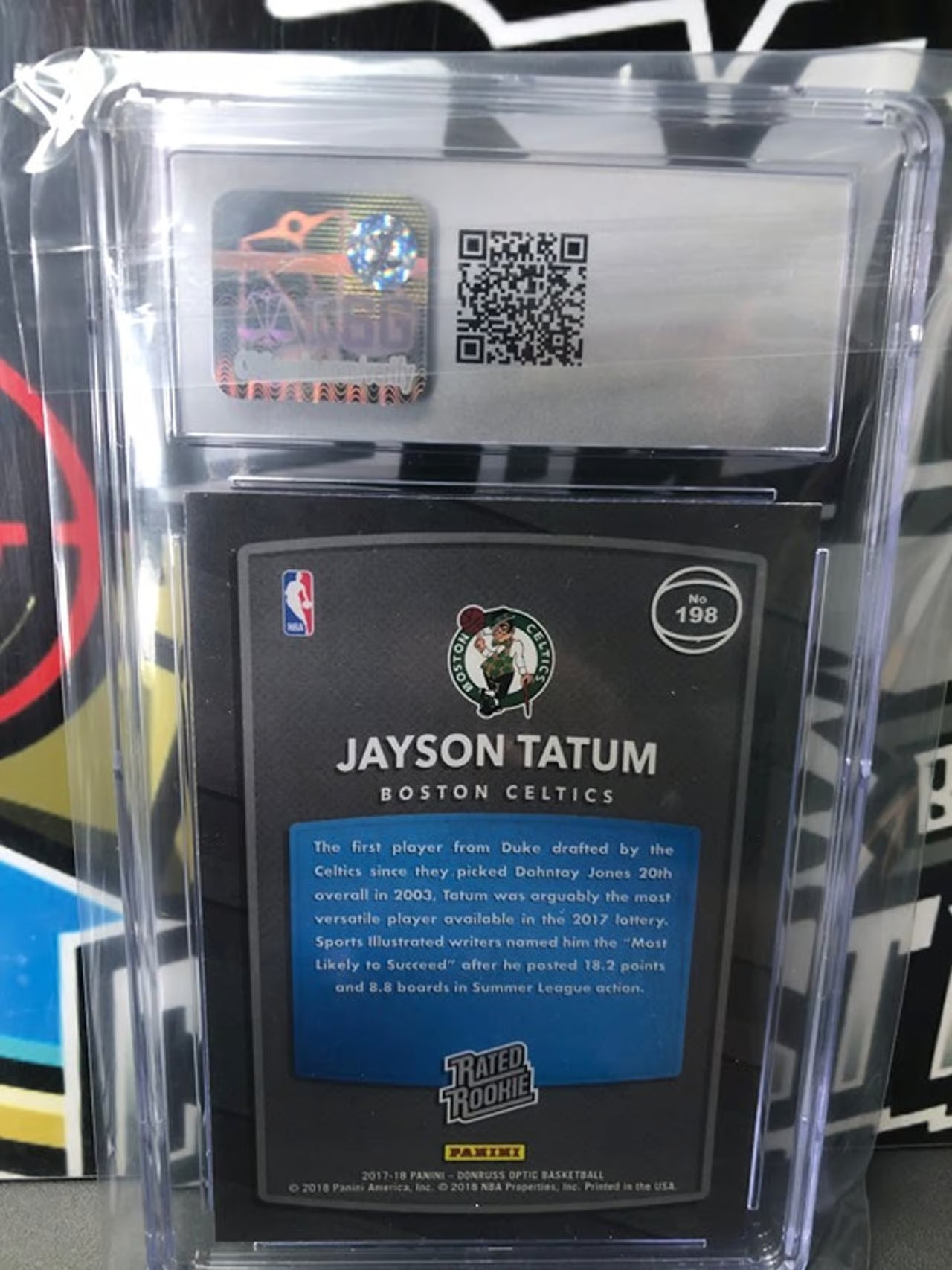 2017-18 Donruss Optic Jayson Tatum #198 Red&Yellow RC Graded MINT 9!