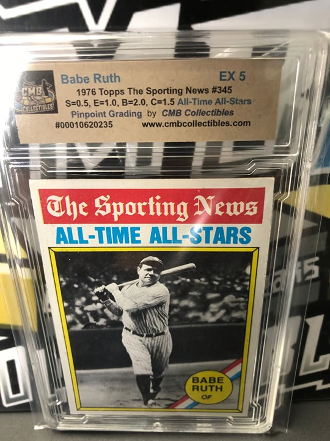 1976 Topps Babe Ruth The Sporting News #345 All-Time All-Stars Graded 5!