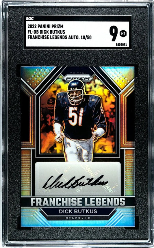 22 Panini Prizm Dick Butkus Franchise Legends Auto SGC 9 10/50! #FL-DB!