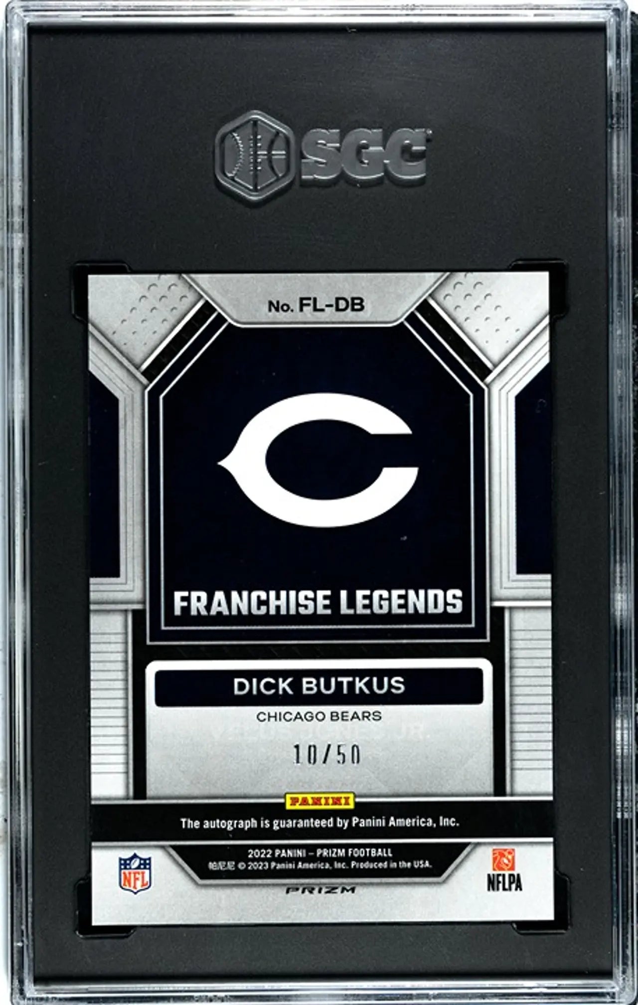 22 Panini Prizm Dick Butkus Franchise Legends Auto SGC 9 10/50! #FL-DB!